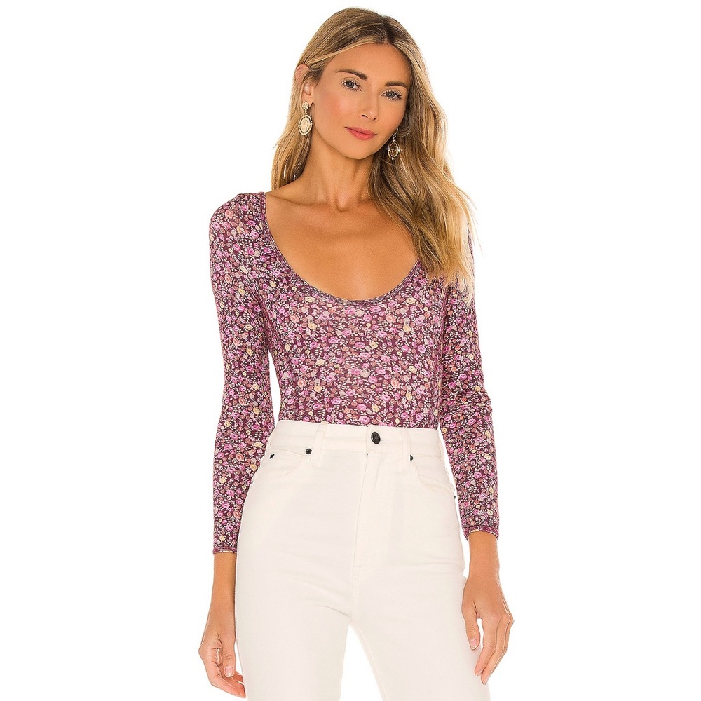 NWOT Loveshackfancy Helene floral bodysuit size XS